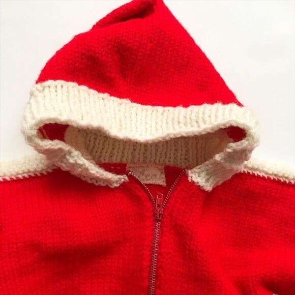 Vintage Leah hooded knit half zip sweater EUC fits like 18-24 months - Picture 2 of 6